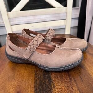 Hotter Shake Womens 8 Taupe Suede Braided Mary Jane Comfort Concept Shoes UK 6
